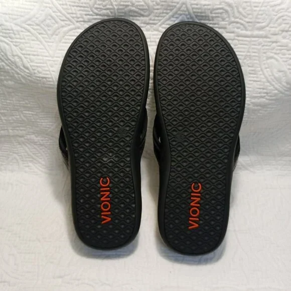 Vionic Womens Black Flip Flop Sandals With Comfort Soles Size 8 - Picture 7 of 9